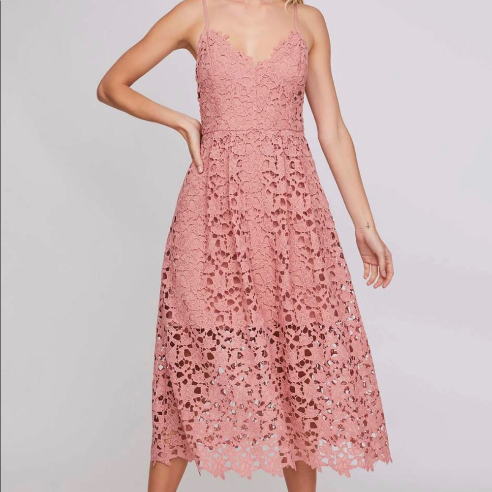 Astr the Label blue lace dress